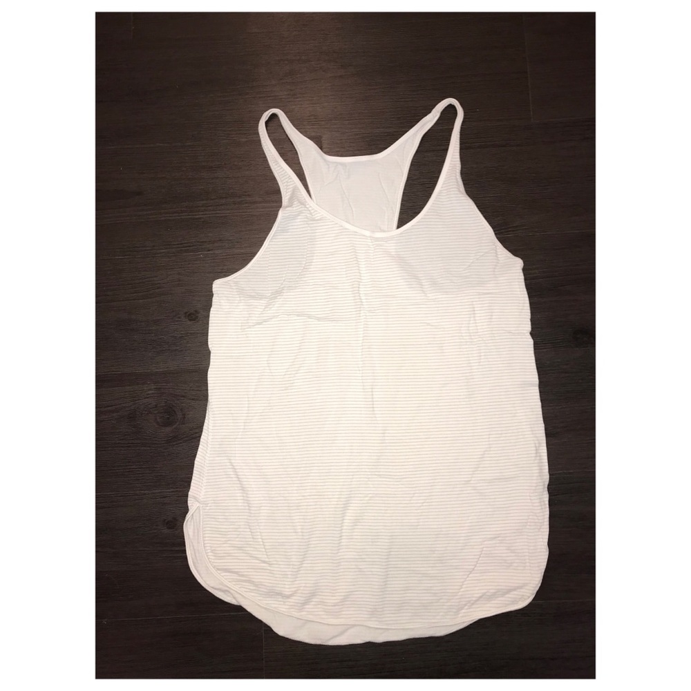 LuluLemone White Racer Back Tank Top •Size 10•